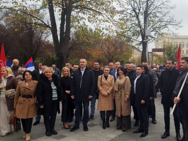 Podrška koalicije DNS - NPS za Sinišu Karana (Foto: RTRS)