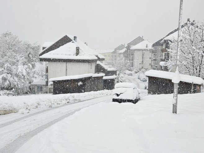 Снијег у Мркоњић Граду - Фото: РТРС
