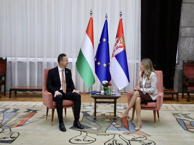 Петар Сијарто и Дубравка Ђедовић Хандановић (фото: TANJUG/ DEJAN ŽIVANČEVIĆ/ nr) - 