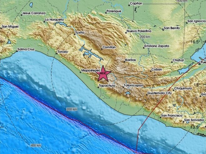 Земљотрес јачине 5,8 степени на граници Мексика и Гватемале