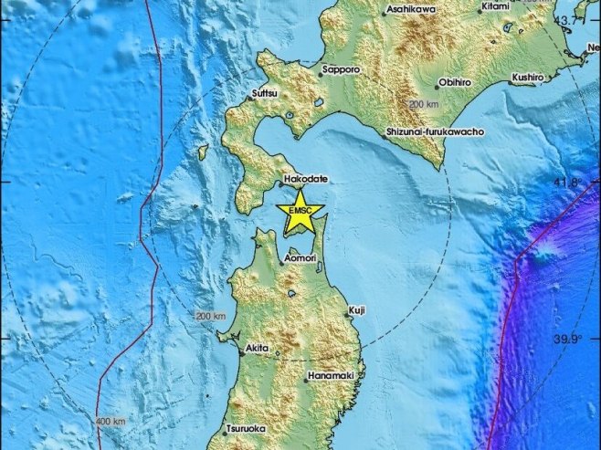 Земљотрес магнитуде 6,5 степени погодио Хокаидо