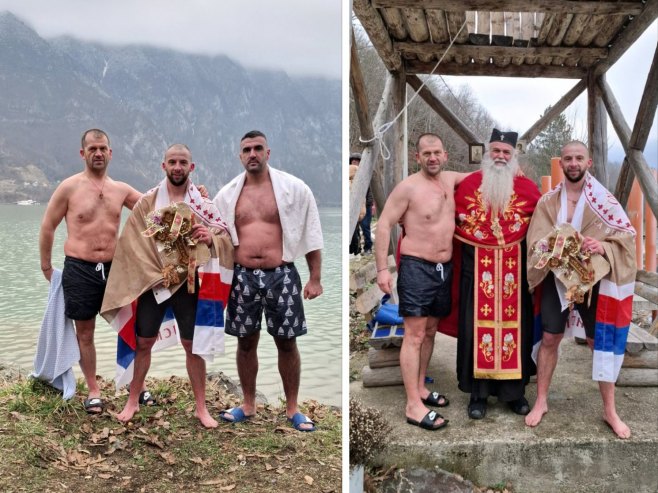 Plivanje za časnik krst u jezeru Perućac, manastir Karno kod Srebrenice 