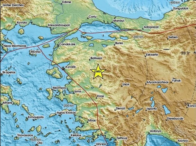 Потрес јачине 5,2 степена у провинцији Баликешир у Турској