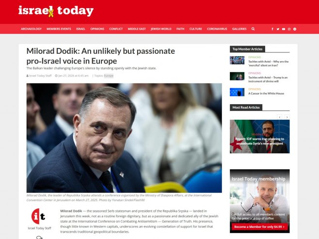 Јерусалем тудеј: Неочекиван, али страствен про-израелски глас у Европи