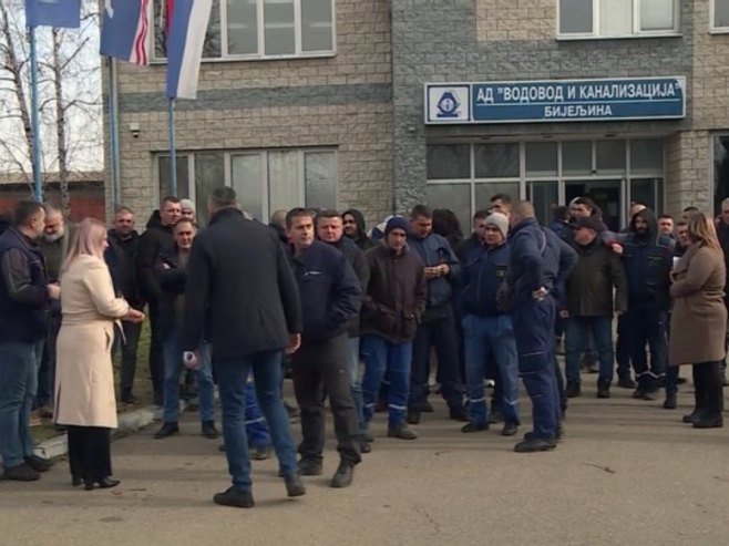 Штрајк у бијељинском Водоводу - Фото: РТРС
