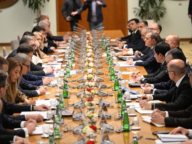 Sjednica Savjeta za strateško partnerstvo između Srbije i Azerbejdžana (foto: TANJUG/ AMIR HAMZAGIĆ)