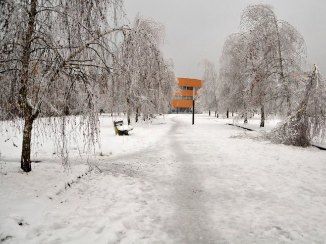 Сњежна мећава направила проблеме у Словенији (ФОТО)