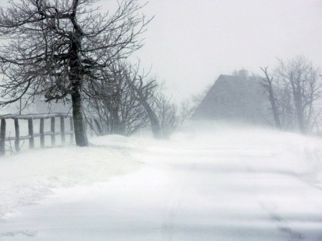 Мећава на Златибору, дрвеће на путевима у западном дијелу земље