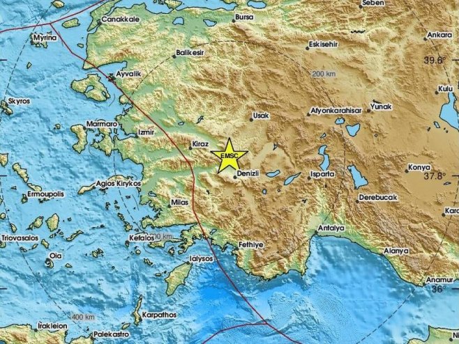 Земљотрес у Турској (фото: emsc.eu) - 