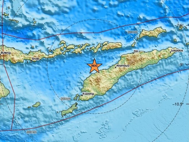 Земљотрес магнитуде шест степени код острва Tимор
