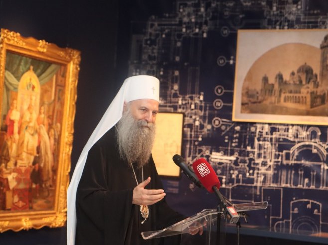 Патријарх Порфирије отворио изложбу "Храм Светог Саве – од идеје до куполе" (ФОТО)