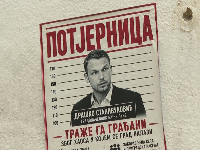 Потјерница за Станивуковићем; Грађани Бањалуке преко плаката траже градоначелника