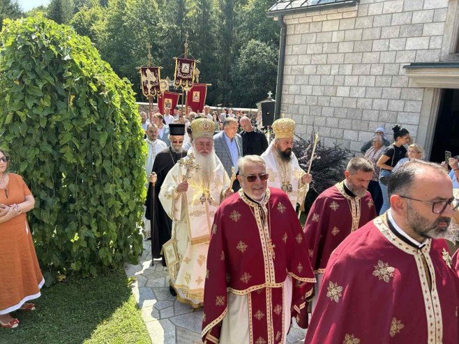Додик у манастиру Ступље (Фото: РТРС)