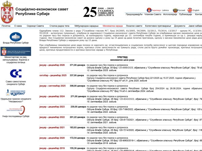 У понедјељак почињу преговори о утврђивању минималне цијене рада у Србији