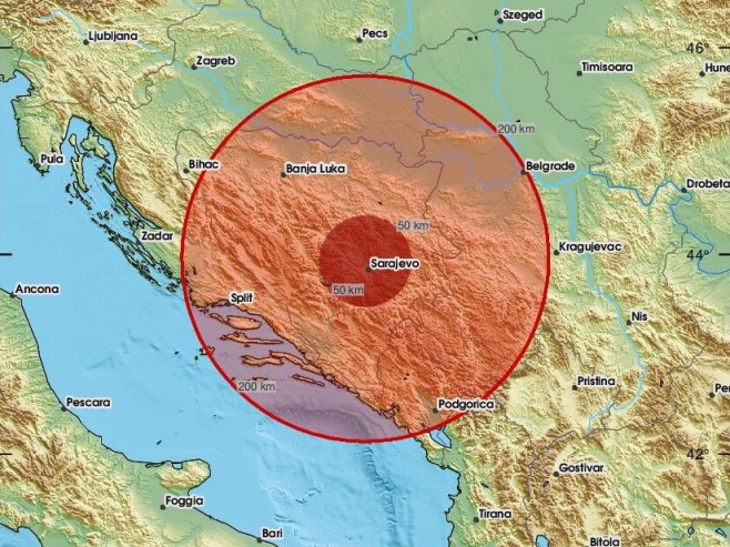 Земљотрес погодио Сарајево, осјетио се у ширем градском подручју
